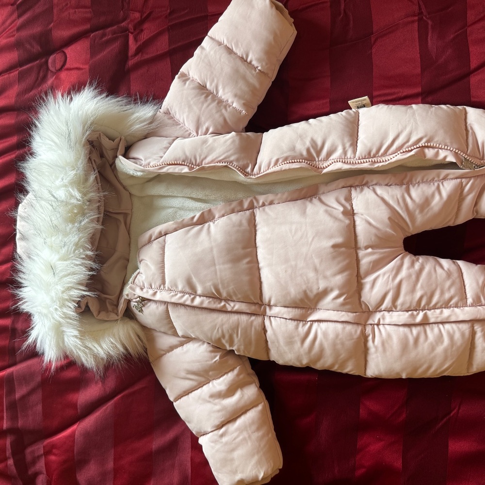 Cozy Pink Kids Jacket with Faux Fur Hood